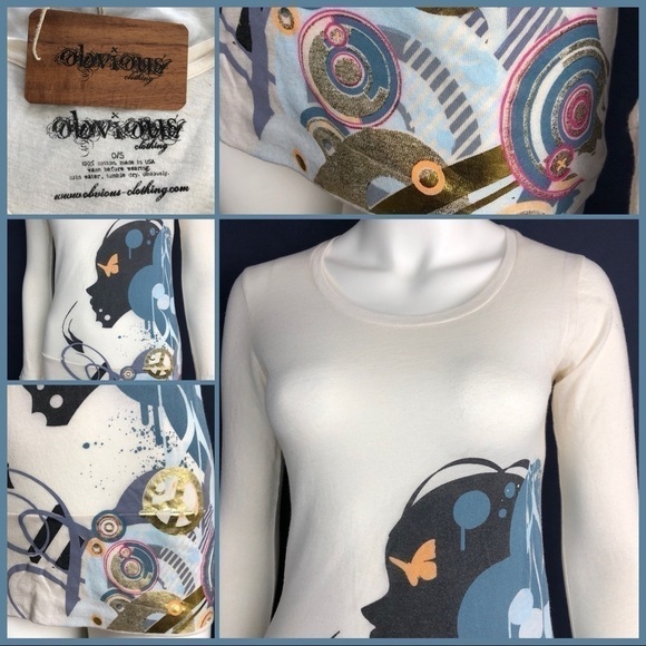 NEW-OBVIOUS Funky BoHo Groovy Girl LongSleeves Tee - Picture 8 of 8